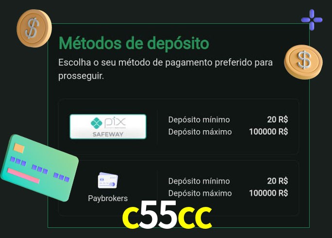 O cassino c55cc oferece uma grande variedade de métodos de pagamento